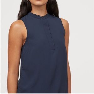 NWOT H&M Scalloped Hem Tank Blouse